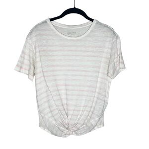 ALLSAINTS Painted Stripes Carme Tee in pink size Medium